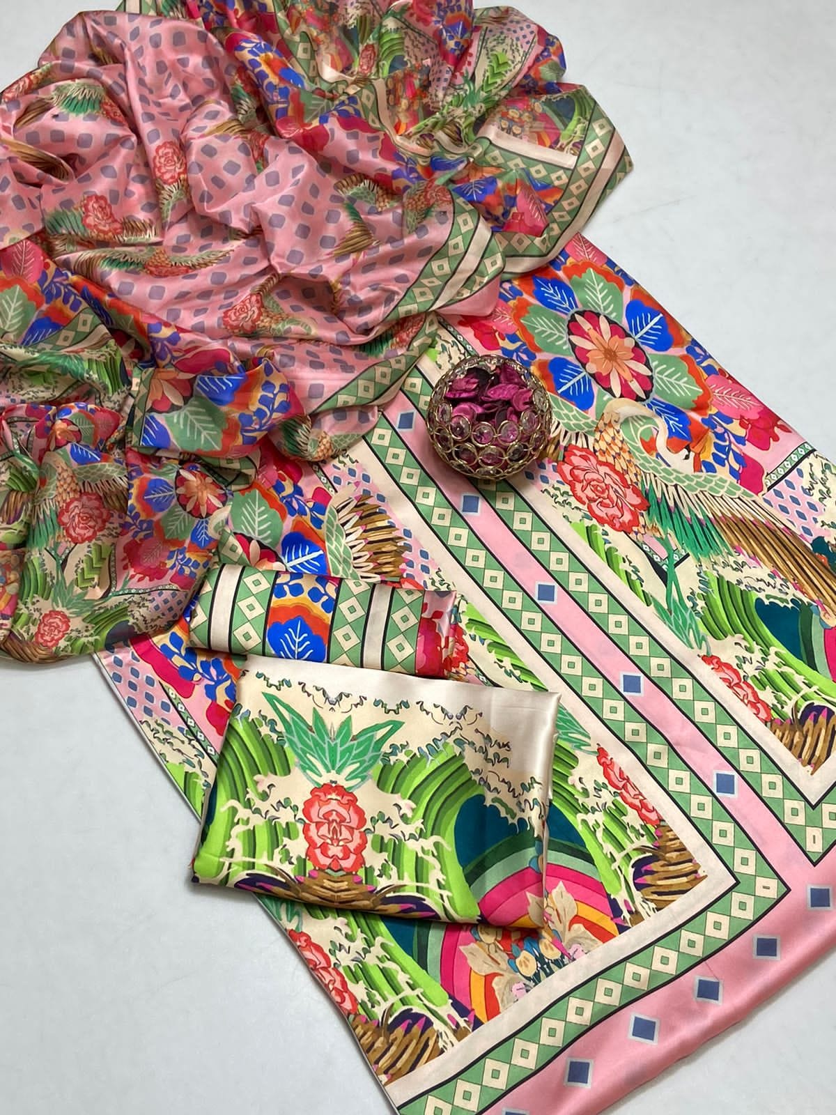Pure shamoz silk fabric suit