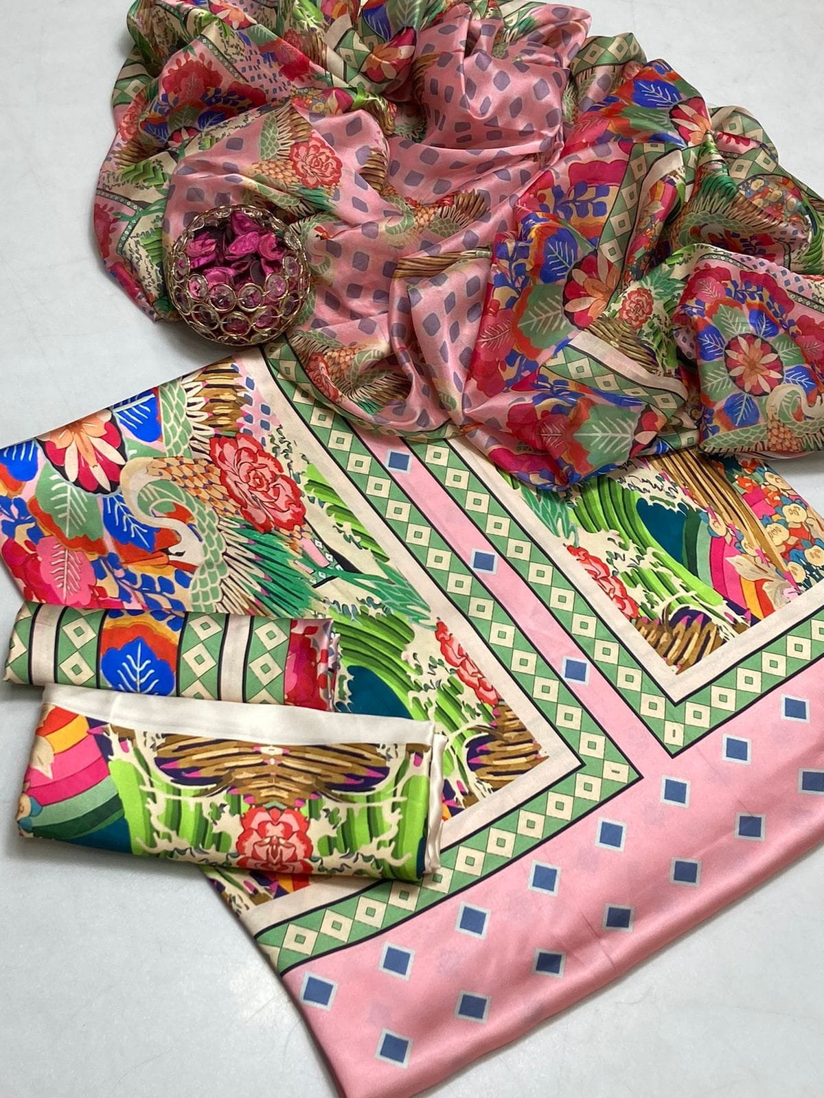 Pure shamoz silk fabric suit