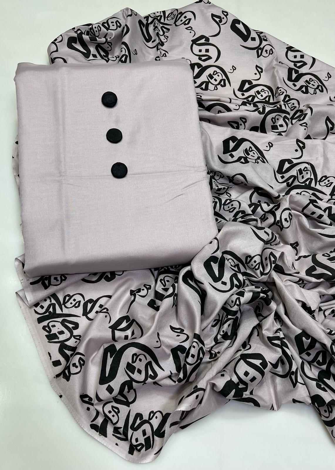 Pure Lawn Shirt Along With 3 Black Button