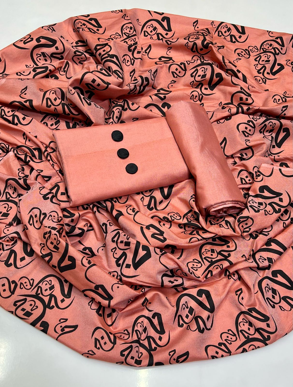 Pure Lawn Shirt Along With 3 Black Button