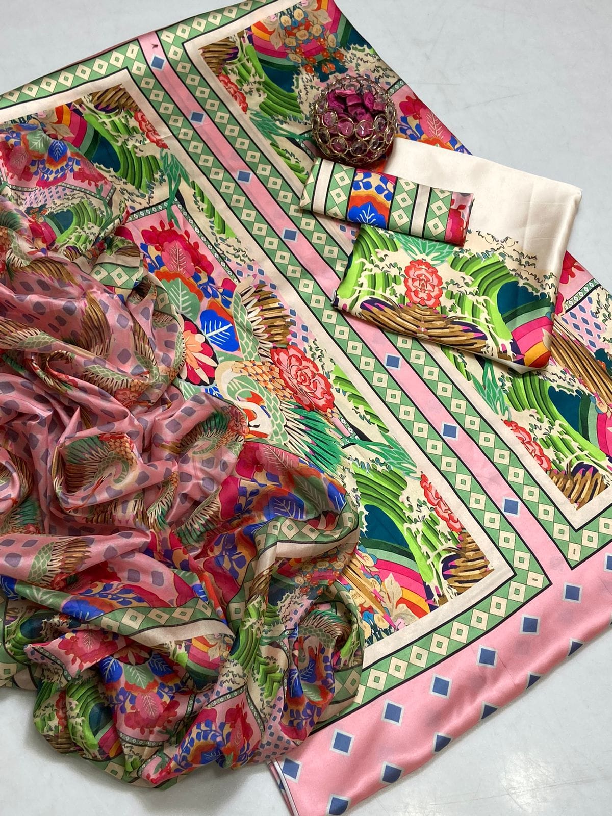 Pure shamoz silk fabric suit